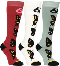 686 Women's Butterfly 3-Pack Snowboard Socks - assorted
