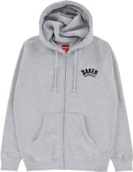 Baker Arch Logo Zip Hoodie - gray
