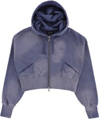 Dime Women's Cropped Zip Hoodie - lavender washed