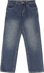 Erased Wide Leg Denim Jeans - blue
