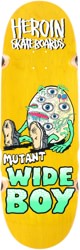Heroin Mutant Wide Boy 10.4 Skateboard Deck - yellow