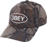 Obey Oval Strapback Hat - fence camo