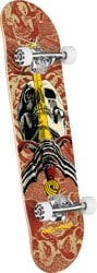 Powell Peralta Skull & Sword Birch 7.5 Complete Skateboard - khaki/burgundy