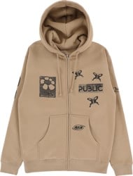 Public Sum Zip Hoodie - brown