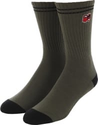 Spitfire Eternal Fill Emb Sock - olive/black/red