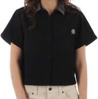 Tactics Women's Crop Button Shirt - (cherries wheels) black