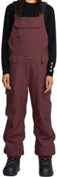 Volcom Women's Creston 3D Stretch Bib Overall Insulated Pants - oxblood